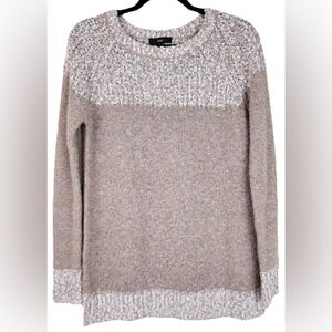 Fate‎ Clarina Cozy Textured Pullover Sweater Taupe Beige Knit Size M